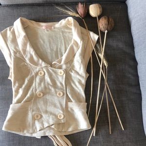 Double breasted knit vest with pockets